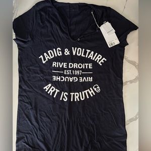 Zadig and Voltaire - brand new navy blue t shirt